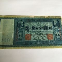Old 1910 German Banknote 100 Mark
