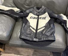 Dainese two piece leather motor bike jacket and trousers