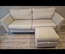 Fabric sofa and footstool