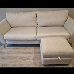 Fabric sofa and footstool