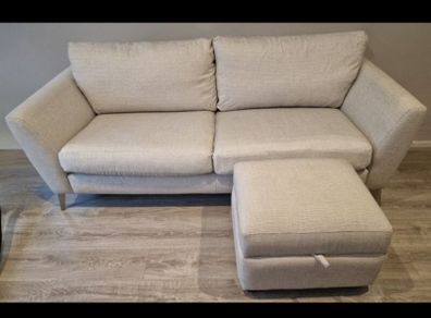 Fabric sofa and footstool