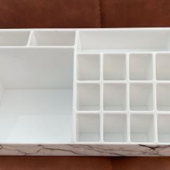 Marble Effect Makeup & Skincare Organiser | Multi Compartment | Vanity Storage