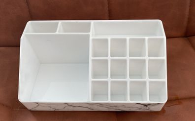 Marble Effect Makeup & Skincare Organiser | Multi Compartment | Vanity Storage