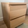 2 IKEA MALM Bedside Tables White Stained Oak Veneer Like New Image 6