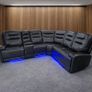 Halifax Corner Electric Leather Recliner Sofa - USB ports - LED lights Image 4