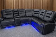 Halifax Leather Electric Recliner Corner Sofa - USB Ports - LED LIGHTS - CUP HOLDERS