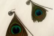 Peacock feather earrings