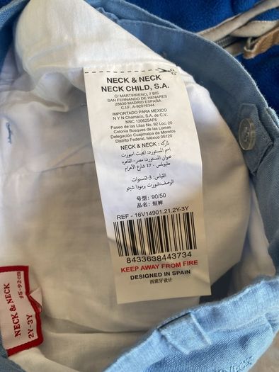 Linen shorts and shirt age 2-3 Neck and Neck