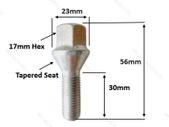 5 x BMW New Extended Wheel Bolts (30mm) 5 Series -E28, E34, E39, E60, E61, 3 Series E21 E30 E36 E46 E90 (BF5) Delivery