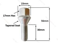 main image for ad 5 x BMW New Extended Wheel Bolts (30mm) 5 Series -E28, E34, E39, E60, E61, 3 Series E21 E30 E36 E46 E90 (BF5) Delivery