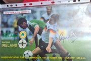 Signed Gerry Armstrong rep of ireland v North of ireland programme