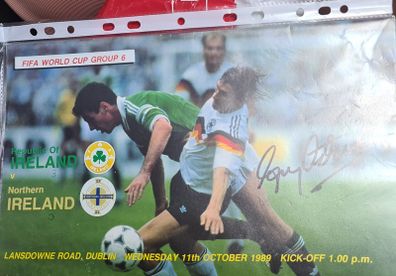 Signed Gerry Armstrong rep of ireland v North of ireland programme