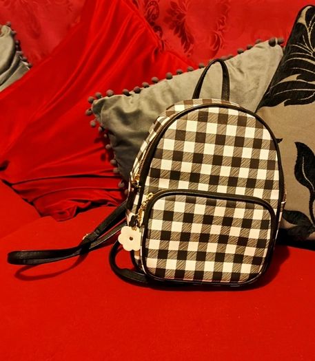 Chic Checkered Mini Backpack Claires
