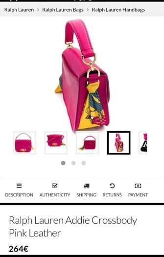 Ralph lauren addie crossbody bag pink leather