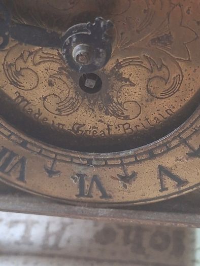 Vintage Brass Lantern Smiths Mantel Clock,  A Bedchamber or Temple Clock, with Key and working