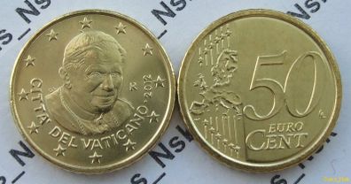 Vatican 50 cent euro coin  2012 - Pope Benedict XVI