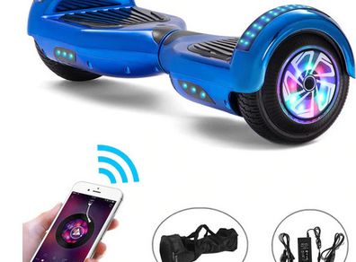 Self-Balancing Electric Scooter Hoverboard 6.5 Inch Bluetooth Speaker With Two Wheels Skateboard Blue