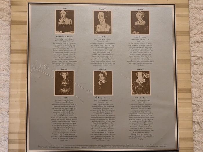 Rick Wakeman  The Six Wives Of Henry VIII Gatefold LP