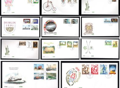 Collection 1991 Ireland Commemorative Stamps An Post First Day Cover (FDC). Collection of 11 covers.