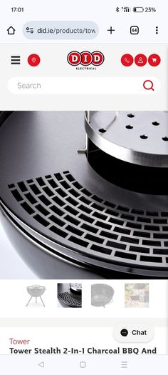 Tower Stealth 2-In-1 Charcoal BBQ And Fire Pit