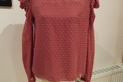 Zara dusky pink dobby blouse uk10