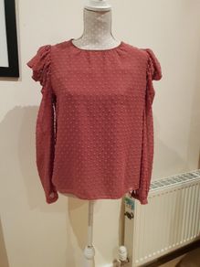 Zara dusky pink dobby blouse uk10