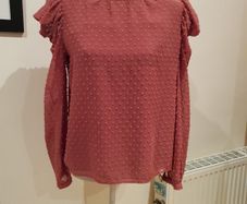 Zara dusky pink dobby blouse uk10