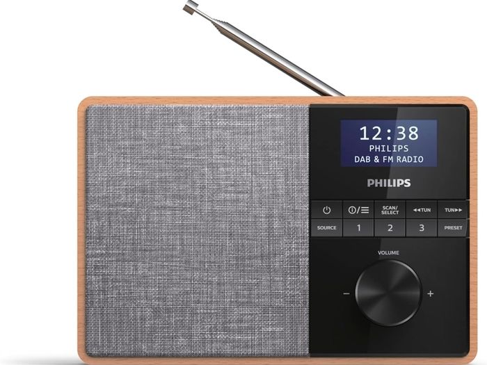 PHILIPS Audio Wooden Housing DAB+/FM/ Clock Bluetooth Radio