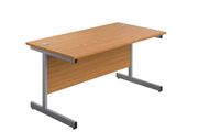 New Straight Office Desk with Cantilever Legs W1800 x D800mm - Nova Oak