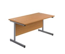 New Straight Office Desk with Cantilever Legs W1200 x D800mm - Nova Oak