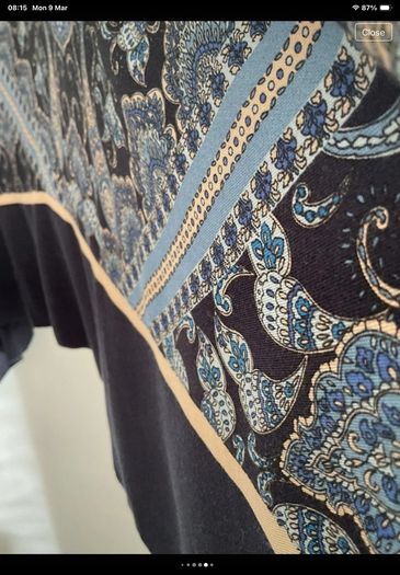 skirt paisley print asymmetrical hemline skirt H&M size small 10/12