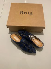 Brog Shauna Mule Navy Applique