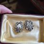 Vintage Pearl and Leaf Earrings Image 3