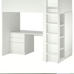 Bunk bed with desk