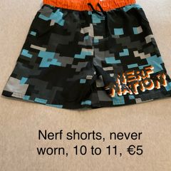 Nerf shorts, never worn, 10 to 11
