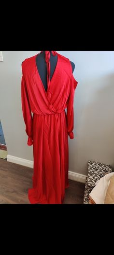 New red satin special occasion dress size Medium