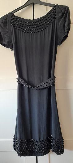 French Connection beaded black dress 10