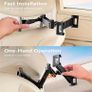1pc Car Headrest Tablet Mount, 3-In-1 Long Arm Car Backseat Holder, 360 Degree Rotatable Image 3