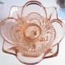 Vintage Deco Czech Pink Glass Large Footed Vase c.1930 Image 8
