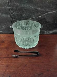 Crystal ice bucket and Tongs