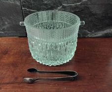Crystal ice bucket and Tongs