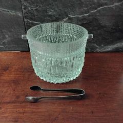 Crystal ice bucket and Tongs