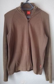 Hugo Boss Zip Up Cardigan Brown Size Small Great Condition
