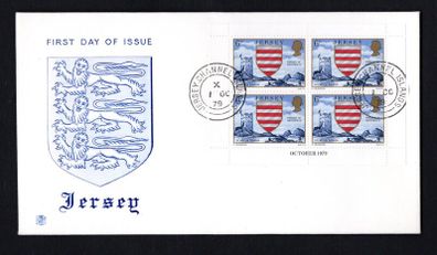 1979 Jersey 6p Parish of Grouville Definitive Stamps Booklet pane First Day Cover (FDC)