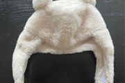Zara Kids Faux Fur Trapper Bear Hat with bear ears &amp; chin strap One Size EUc