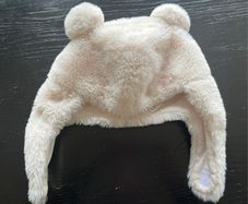 Zara Kids Faux Fur Trapper Bear Hat with bear ears & chin strap One Size EUc