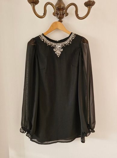 Black chiffon dress