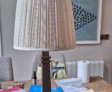 Hedgeroe Drum Pleated Linen Shade