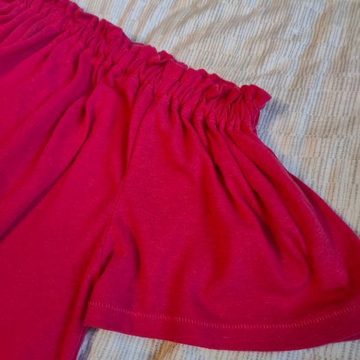 Pink Flare Open Shoulders Top, NEW LOOK, Size 10