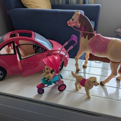 Barbie Accessories, horse, boat, bike car, buggy, dogs...